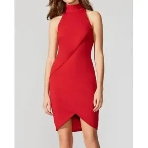 Bailey 44 | Dresses | Bailey 44 Holiday Party Cocktail Red Dress High Neck Size  Large Zip Back Dress
